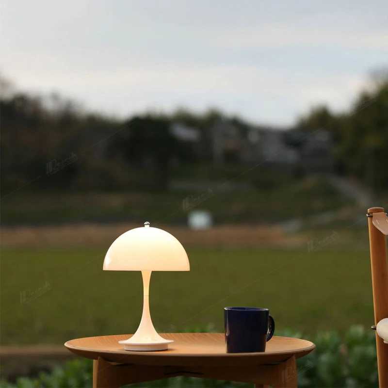 Rechargable USB Mushroom Desk Lamps Touch 3color Dimming Nordic For Bedside Hotle Decoration Bedroom Atmosphere Led Desk LampsKL240731