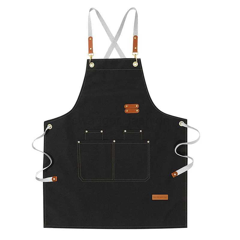 Professional Kitchen Apron For Men Women Restaurant Waiters Bbq Chefs Mandiles Waterproof Canvas Barber Nails Salon PinaforeXJ240731