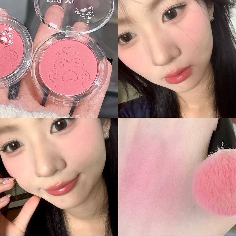 Cat Paw Powder Blusher Palette Cute Monochrome Low Saturation Blush Matte Rosewood Coral Cheek Pigment Make Up Natural ContourXJ241111