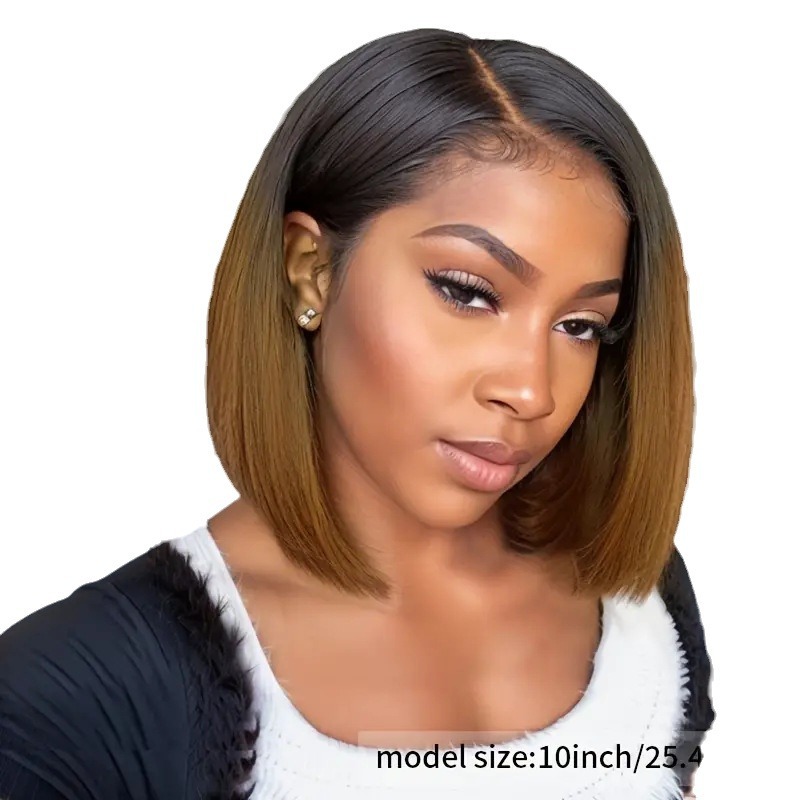 150 Density Ombre Color Bob Wig 13x4 Lace Front Human Hair Wigs Pre Plucked Short Straight Frontal Wigs for Black Women