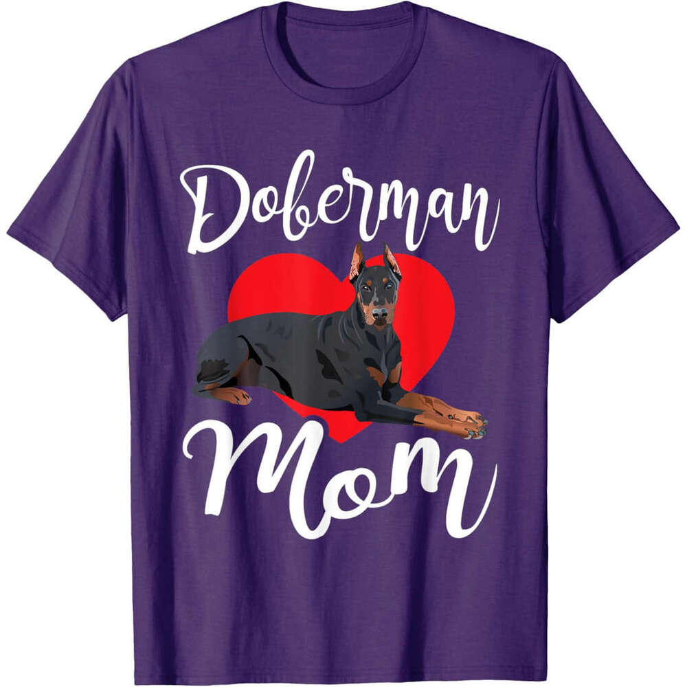 T shirt Mens Doberman Mom - Mothers Day Pet Canine Lover Dog Owner T-Shirt shirts tshirt graphic tee Casual tops summer clothes Short sleeve Free ship