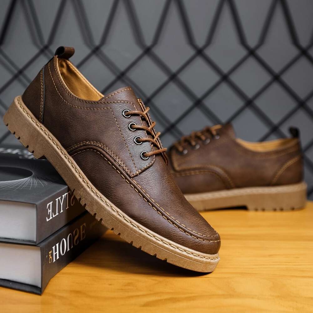 S For Ddmysports Men Cross Border Big Size Andsome Shoes Lightweight Lace Up Casual Youth British Black Small Leather Footwear Outdoor ize hoes mall