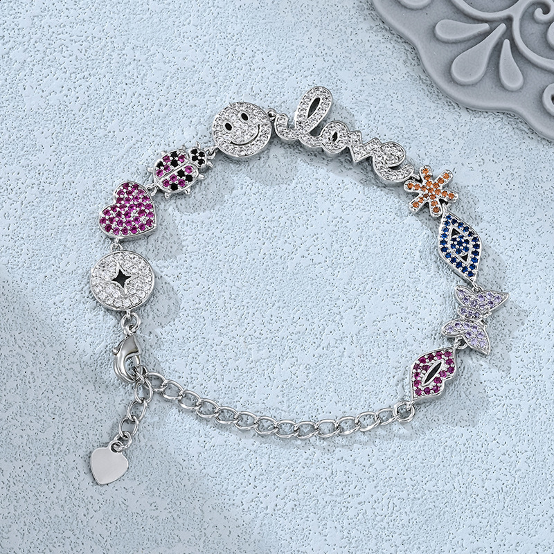 Minimally designed fashionable and versatile womens zircon bracelet with micro inlaid small accessories selling well