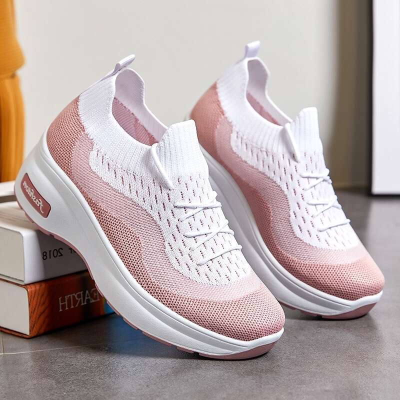 S Fashion Ddmysports Platform Single Casual Breathable Height Raising Slip On Mom Shoes Outdoor Shoes ingle lip hoes hoes