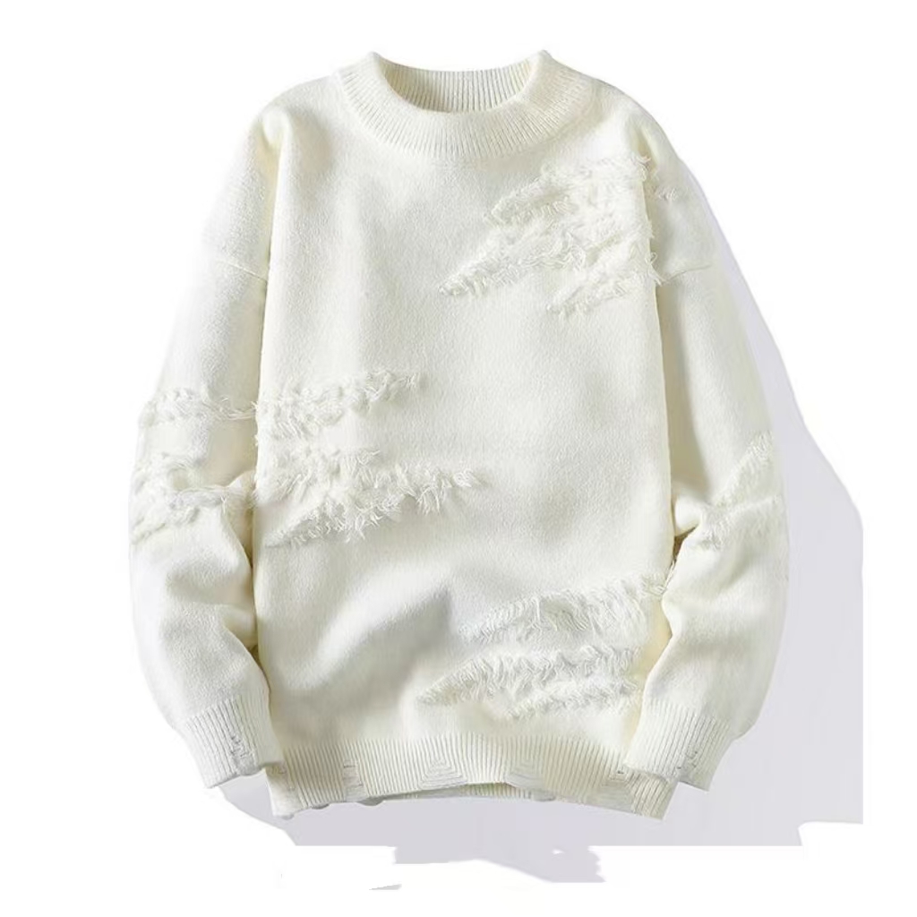 Designer Sweater for Men - Retro Style Outdated Knitted Sweater Loose Edition 2026 Autumn/Winter Long Sleeve Hoodie