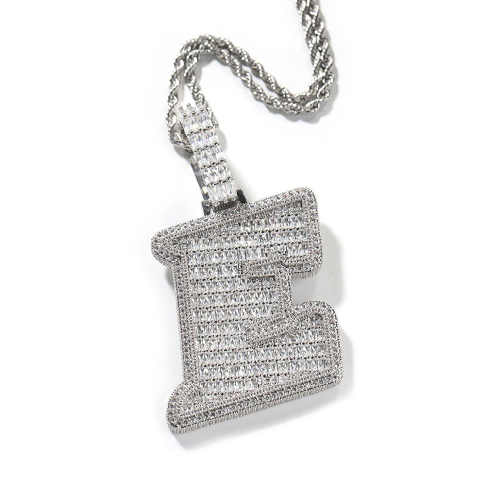 Hip Hop A-Z Custom Letters Pendant Necklace 5A Zircon Real Gold Plated Jewelry