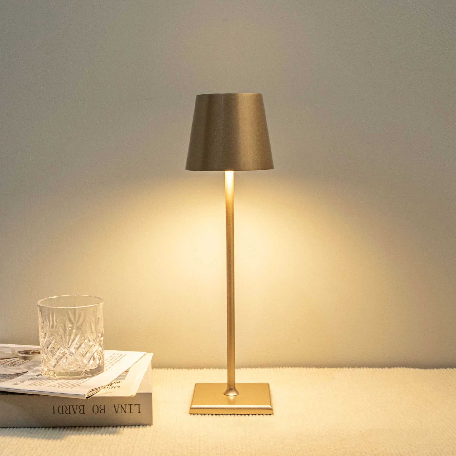 LED Table Lamp Dimmable USB Lamp IP54 Waterproof Portable Table Lamps Wireless Room Decor Bedside Light for Coffee Table OfficeKL240731