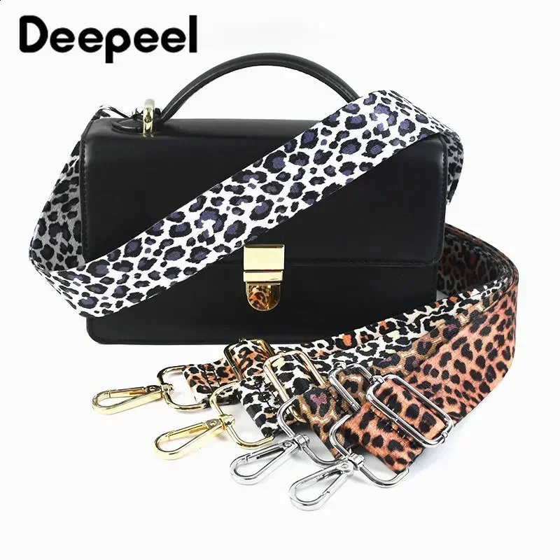 Deepeel 38cm Leopard Print Wide Shoulder Straps Wallet Tapes 80140cm Adjustable Crossbody Womens Long Bags Strap Accessories 240730