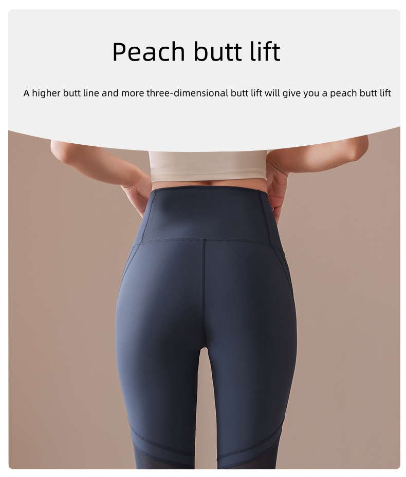 Fitness girl sexy gauze yoga pants high waist and hip skinny spring and autumn new wear tracksuit pants tide