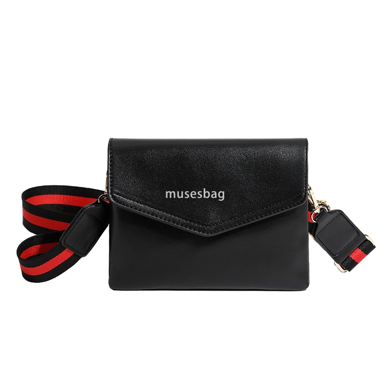 Men's fashion trend men's envelope bag color contrast wide strap crossbody bag simple all-in-one shoulder bag new style