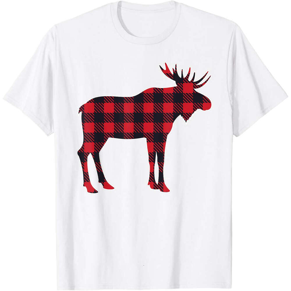 T shirt Mens Plaid 90s Style Moose Animal - For Back To School T-Shirt shirts tshirt graphic tee Casual tops summer clothes Short sleeve Free shipping