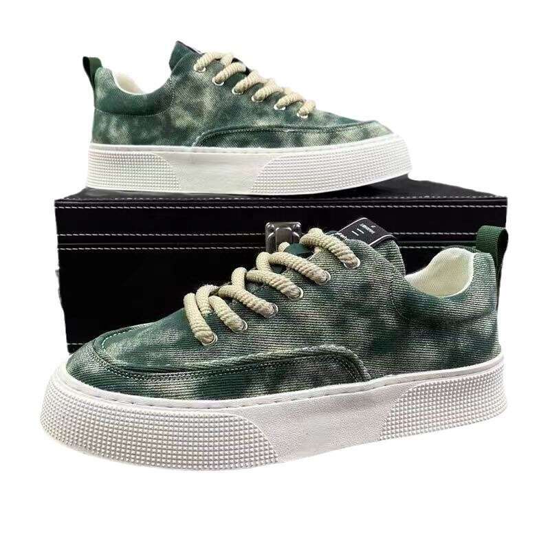 S Men Ddmysports Spring New Casual Canvas Breathable Soft Bottom Trend Comfortable Fashion Sports Men Board Shoes Green Outdoor Shoes pring oft ports 