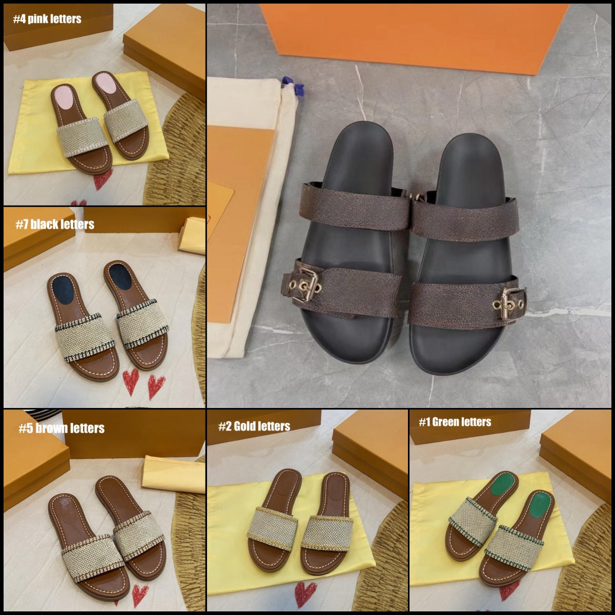 Fashion Designer Slippers Leather Women Men Summers Slides Leather Slippers