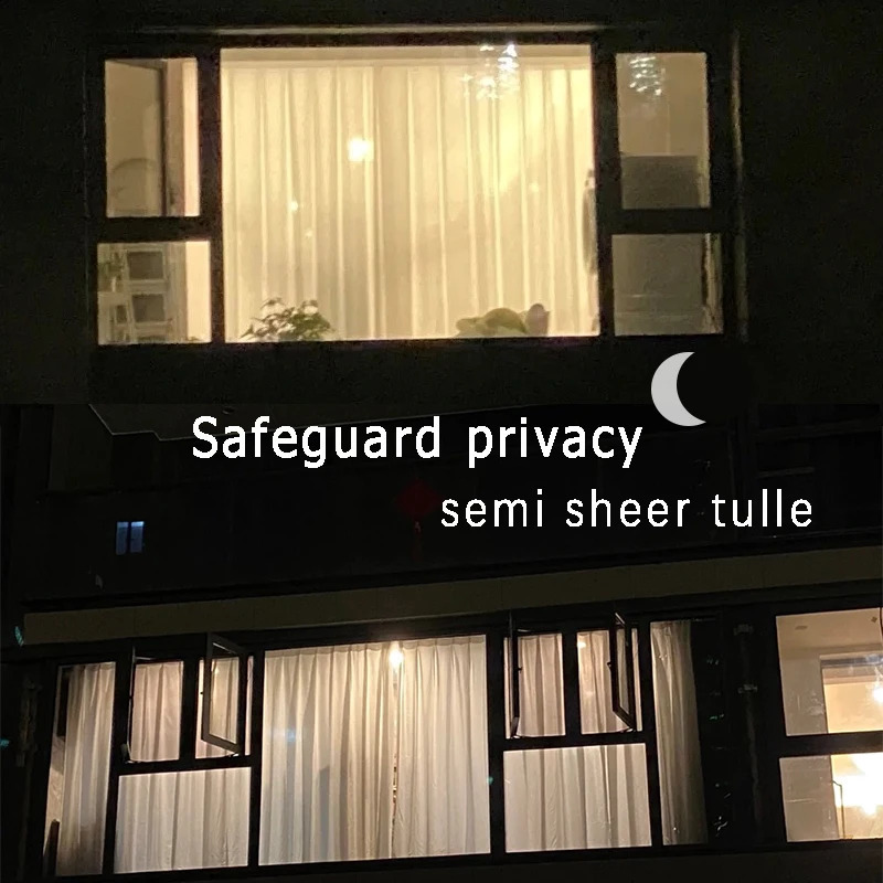 Soft White Voile Sheer Curtains For Living Room Window Solid Color Tulle Curtain For Bedroom Wedding Drapes Home Decor Customize 240730