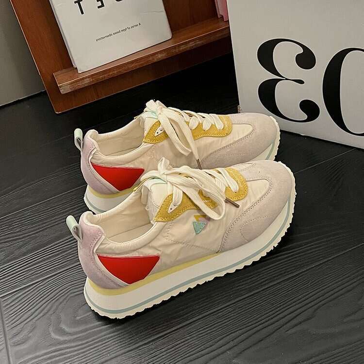 Fashion Ddmysports S Color Blocking Agan Women Summer New Round Head Lace Thick Bottom Non Slip Hundred Casual Sports Shoes Outdoor Shoes ummer lip po