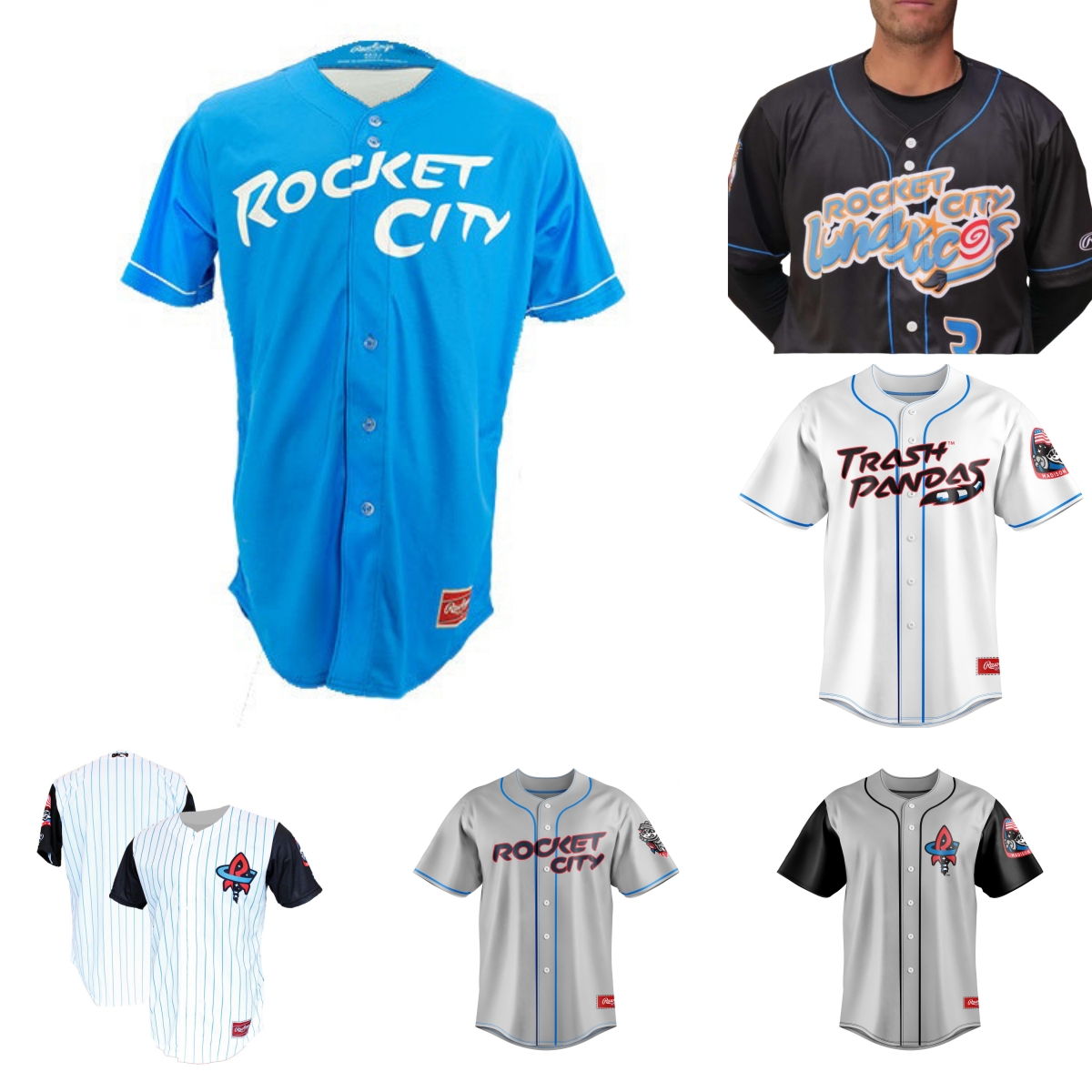 Rocket City Trash Pandas Baseball Jersey Custom Jersey Any Name Number 6