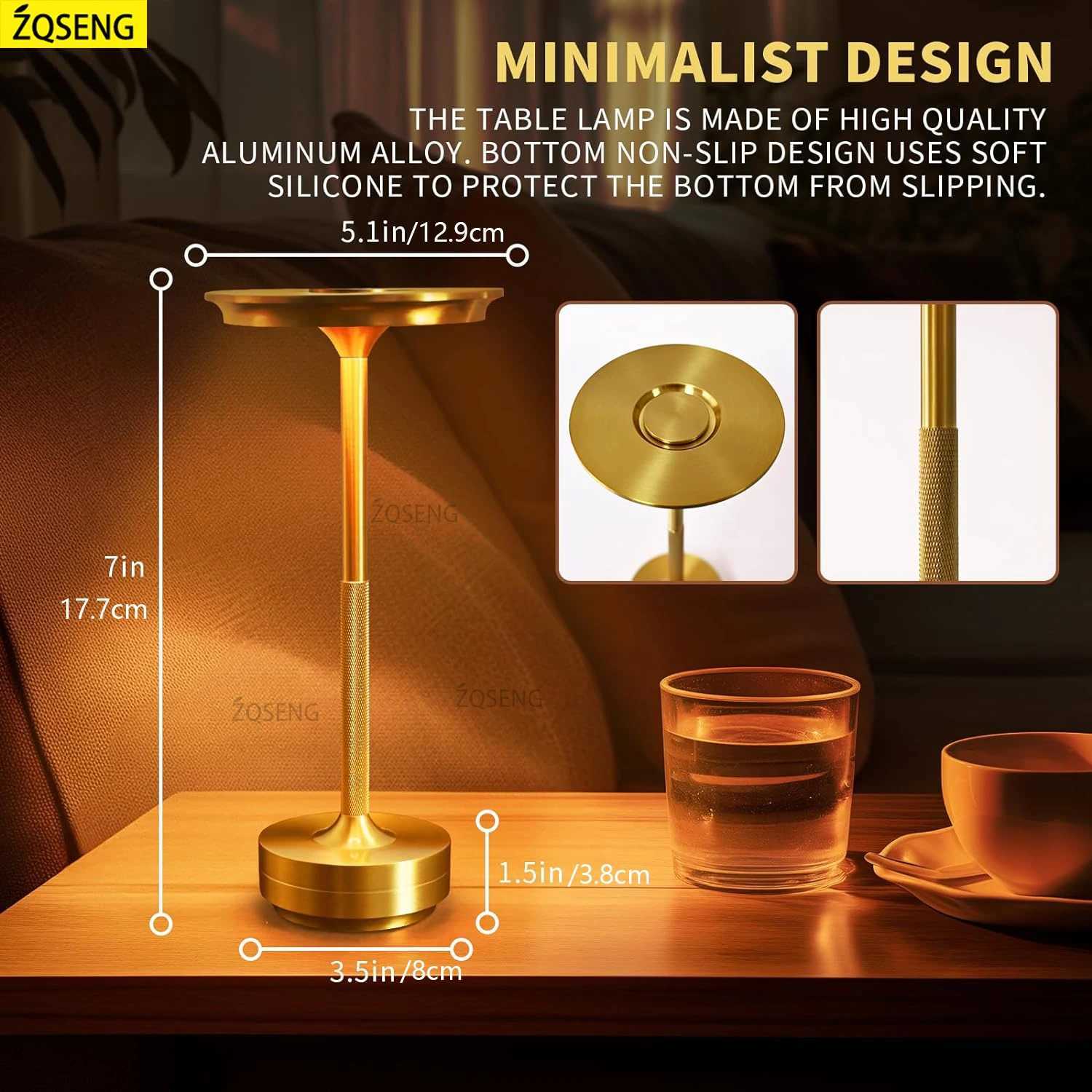 Table Lamp Touch Rechargeable Desk Lamp Wireless Reading Lamp for Bar Restaurant Bedroom Home Outdoor Decor Creative Gifts B240906