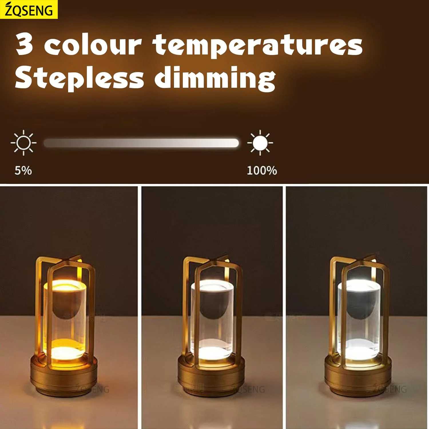 Table Lamp Touch Rechargeable Desk Lamp Wireless Reading Lamp for Bar Restaurant Bedroom Home Outdoor Decor Creative Gifts B240906