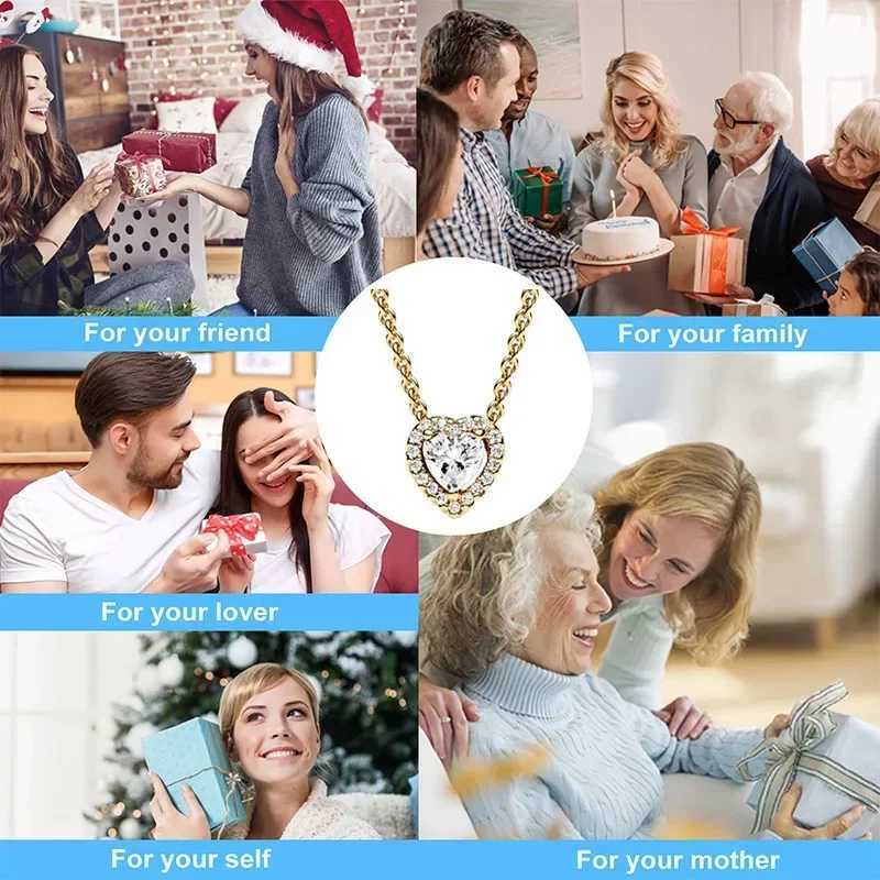 Classic 925 sterling silver new heart-shaped pendant necklace in various colors luxurious charm jewelry festival gift W240731