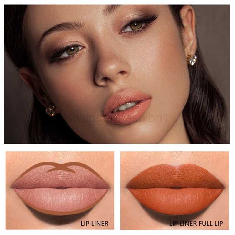 Slim Lip Pencil Long-Lasting Creamy Lip Liner Waterproof Plumping lip Stain Natural Nude Brown Lip Tint Genuine MakeupXJ240731