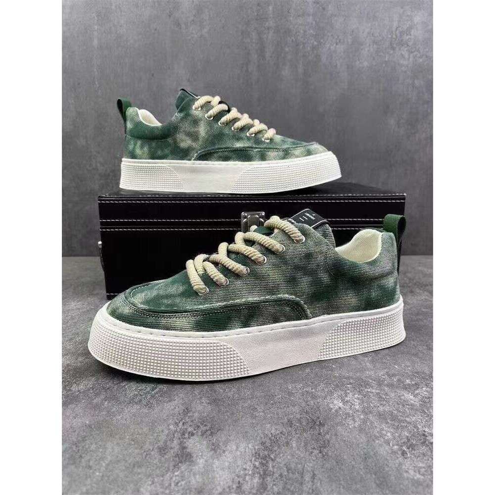 S Men Ddmysports Spring New Casual Canvas Breathable Soft Bottom Trend Comfortable Fashion Sports Men Board Shoes Green Outdoor Shoes pring oft ports 