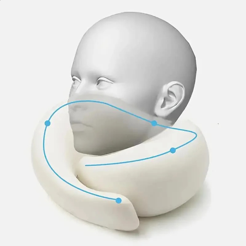 Travel Neck Pillow Memory Foam U-shaped Pillow Snail Style Travel Neck Support Portable Adjustable Soft Noon Break Sleep Pillows 240730