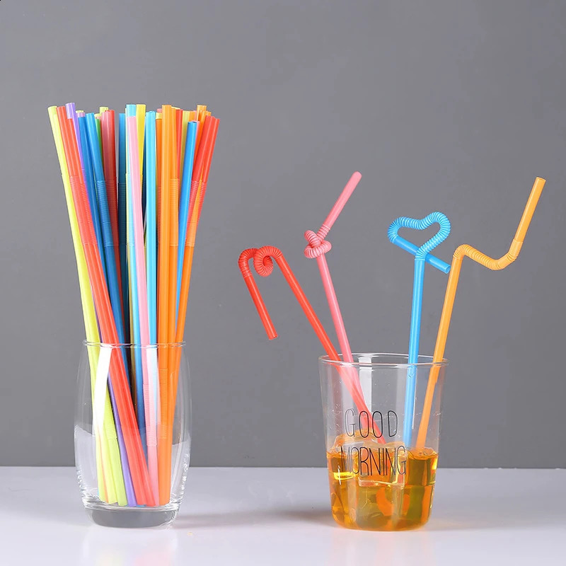 100300 pieces of multi colored Kunsts tof Straws for wedding party supplies beverages kitchen cocktails Pajitas plastic 240730