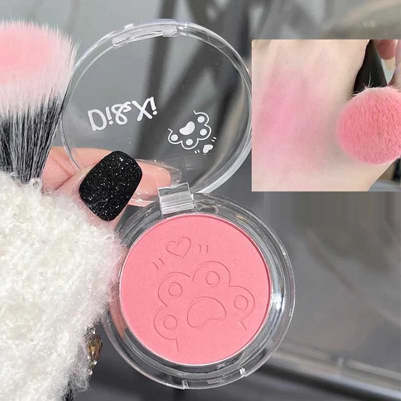 Cat Paw Powder Blusher Palette Cute Monochrome Low Saturation Blush Matte Rosewood Coral Cheek Pigment Make Up Natural ContourXJ241111