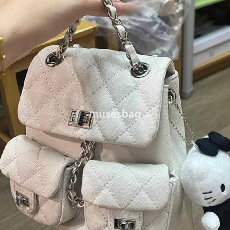Small crowd texture bag women new style small fragrant chain backpack casual diamond lattice backpack tide