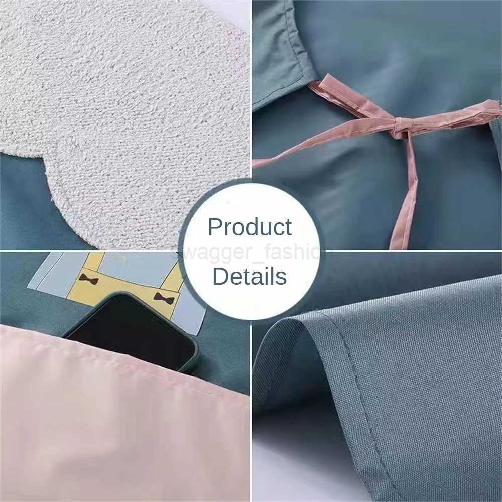 Waterproof Oil-proof Apron Womens Hand Wipe Household Kitchen Wreath Rabbit Waist WholesaleXJ240731