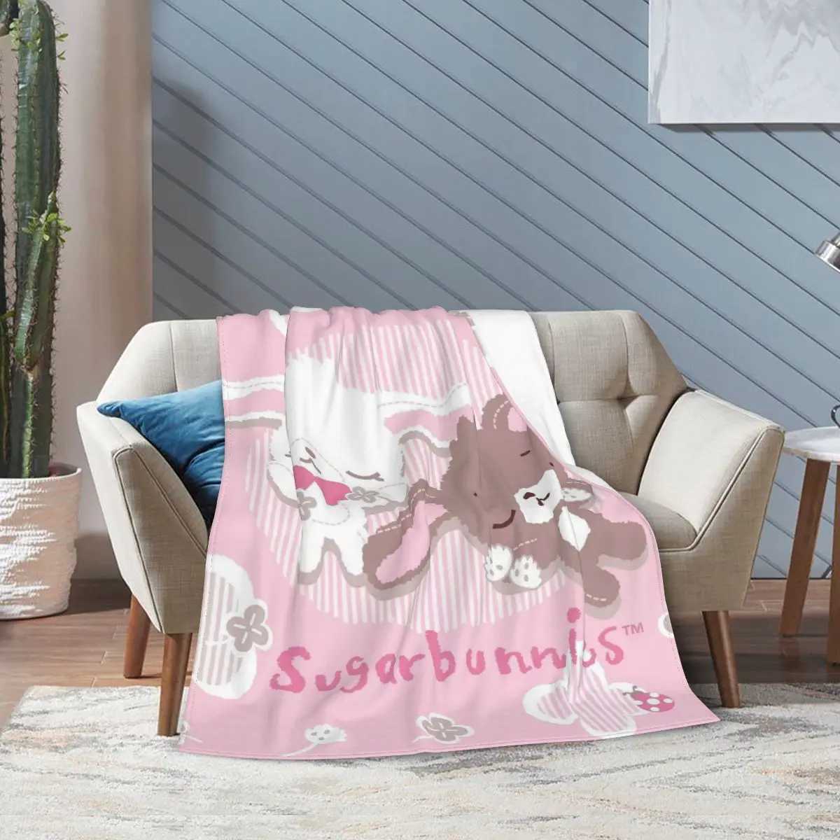 Sugarbunnies Blankets Soft Warm Flannel Throw Blanket Bedding for Bed Living room Picnic Travel Home Couch Y240730