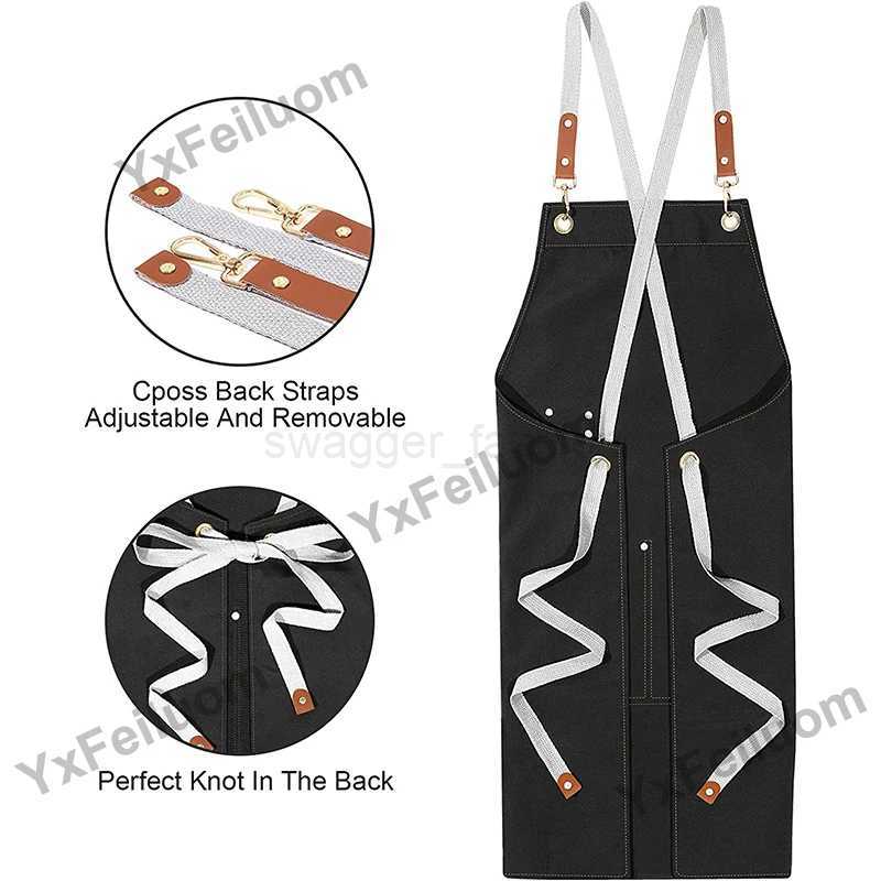 Professional Kitchen Apron For Men Women Restaurant Waiters Bbq Chefs Mandiles Waterproof Canvas Barber Nails Salon PinaforeXJ240731