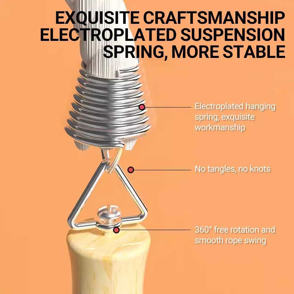 ST original 3/10/15m thick long skipping rope spring set slip rope anti slip wooden hand school collective sports swingW241101