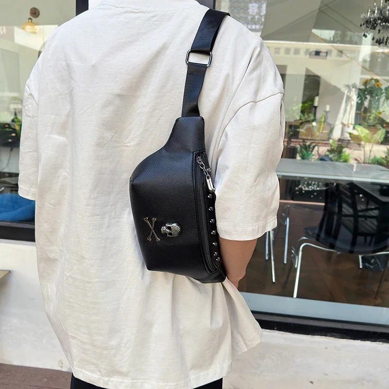 Waist Bags Men Chest Pack Soft Leather Unisex Bag Phone Fashion Rivet Woman Belt Designer Shoulder Crossbody Fanny a618