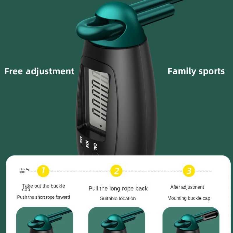 Ectronic giant jump rope counting speed slide counter with LCD screen gym fitness cross fitness slide intelligent jump ropeW241101