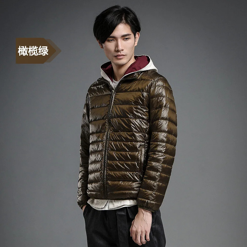 Mens Standup Collar Lightweight Sports Down Jacket Autumn and Winter White Duck Coat Large Size Clothing 241024
