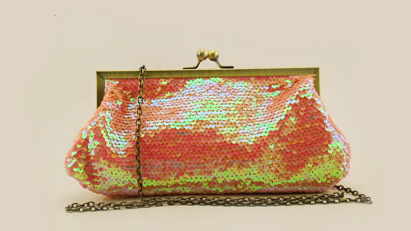 New Mermaid Colorful Sparkling Mouth Gold Banquet Handbag Cheongsam Bag
