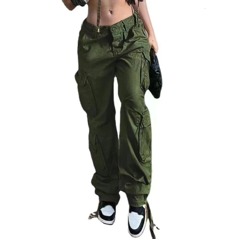 Womens Street Hip Hop Style Low Waist Fashion Trendy Workwear Denim Casual Pants for Women 241031
