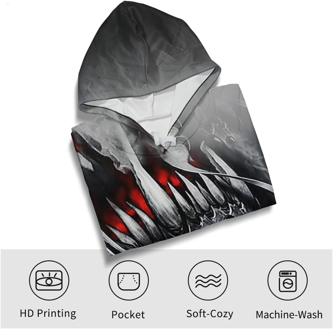 Hoodie for Mens Womens Hoodies Men Skull 3D Graphic Print Sweatshirts Creative fashion Pullover Tops with Pocket Graphic Hoodies sweatshirt Pullover L