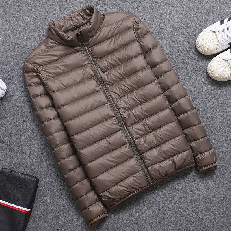SpringAutumn Mens Slim Jackets Fashion Lightweight Portable Stand Collar Plus Size 5XL Male Duck Down Coats Clearance Sale 241024