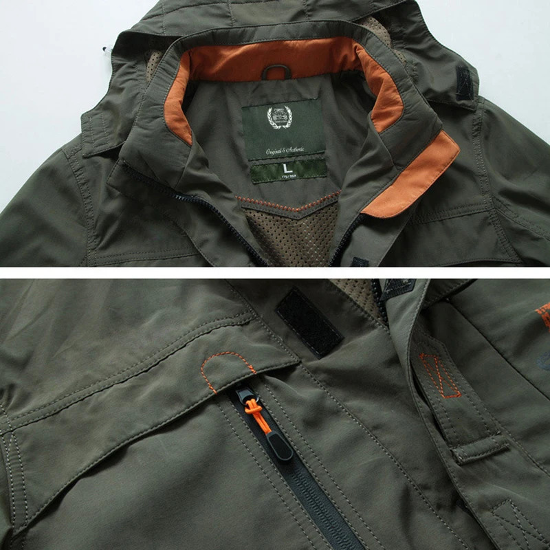 Fashion Mens Jacket Business Casual Windbreaker Hooded Coat Autumn Lightweight Quick Drying Outdoor Trvel Climbing Outwear 241024