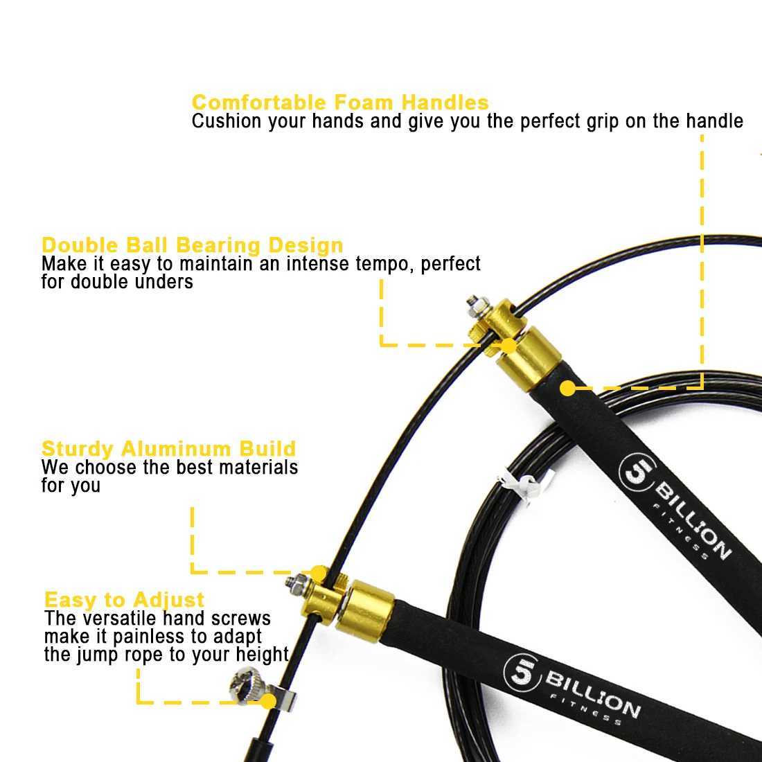 5B sports rope skipping foam handheld wear-resistant speed physical exercise training is suitable for weight loss indoor adult rope skippingW241101