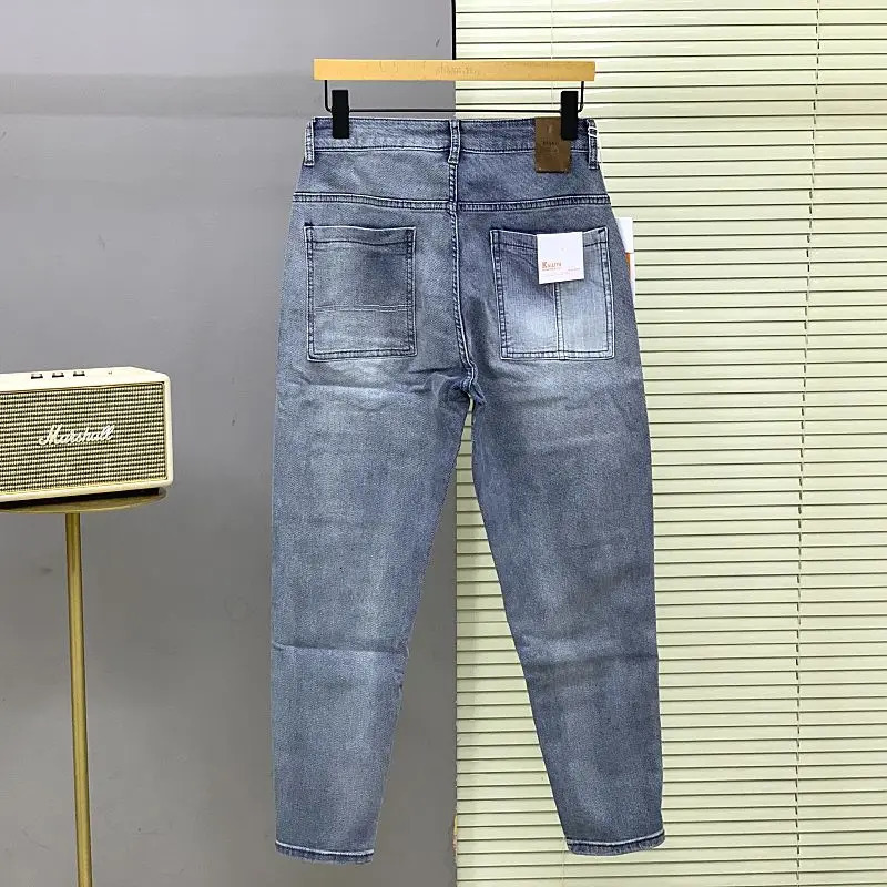 2024 Casual Denim Jeans for Men Clothes Spring and Autumn Wash Patchwork Jeans Korean Style Tapered Leg Pants 241024