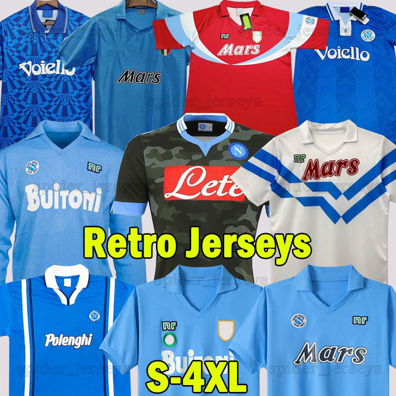 XXXL 4XL 1987 88 89 NaPoLi Retro Soccer Jerseys 1990 1991 93 94 Coppa Italia SSC Napoli MARADONA ZOLA Classic Vintage Neapolitan Long sleeve 2013 14 Football Shirts