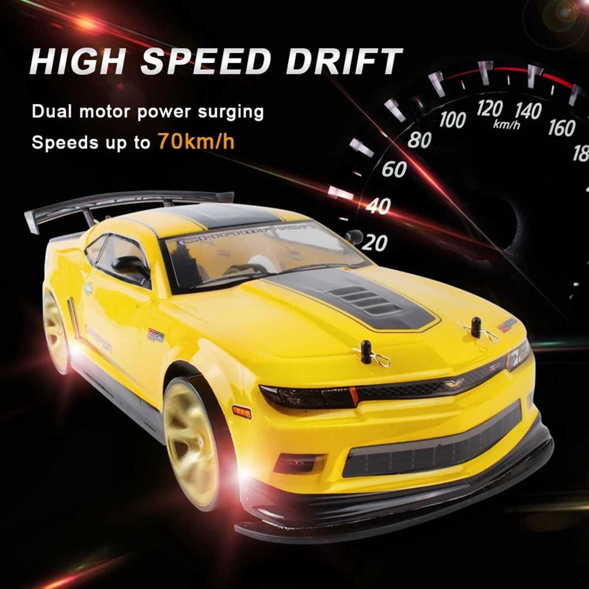 Free shipping 1 10 70Km/H 2.4G RC Car Drift Racing Championship 4WD Dual Battery Off road Wireless Remote Control Vehicle Toys and Gifts