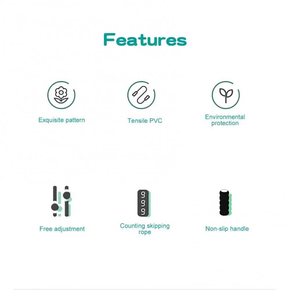 Jump rope adjustable cartoon counting kindergarten childrens body building jump ropeW241101