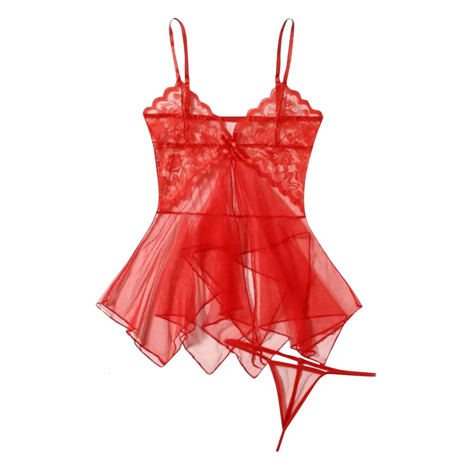 Costume Sexy Lace Lingerie Sets Sleepwear Lace Fluoroscopy Beauty Tulle Elegant Reverie Sexy Lingerie Bra Brief Sets Female 241031