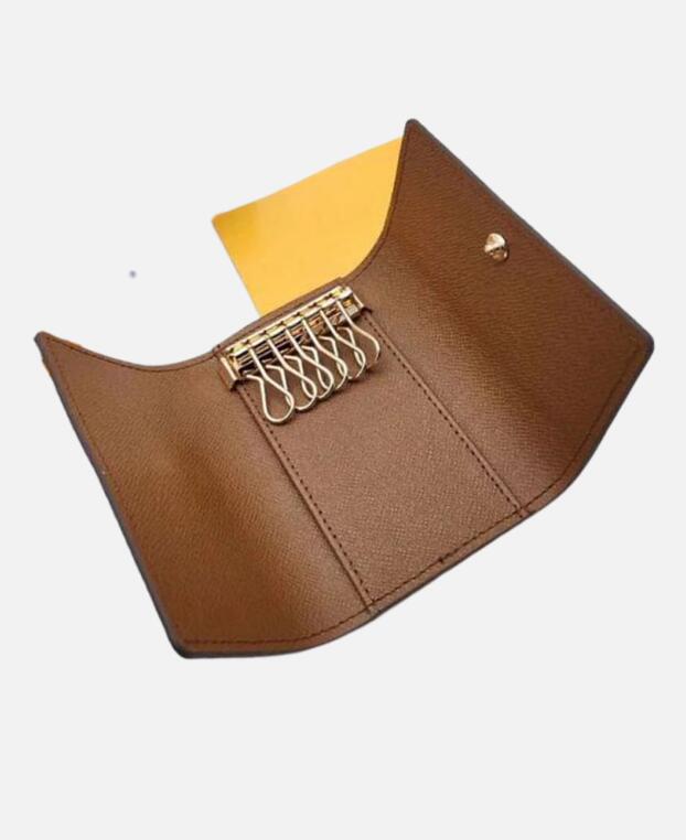 wholesale Key Wallet women 6 keys holder purse Luxury leather men card holders Imitation wallets Top Quality Hasp Interior Chain pochette lock Ring purses box
