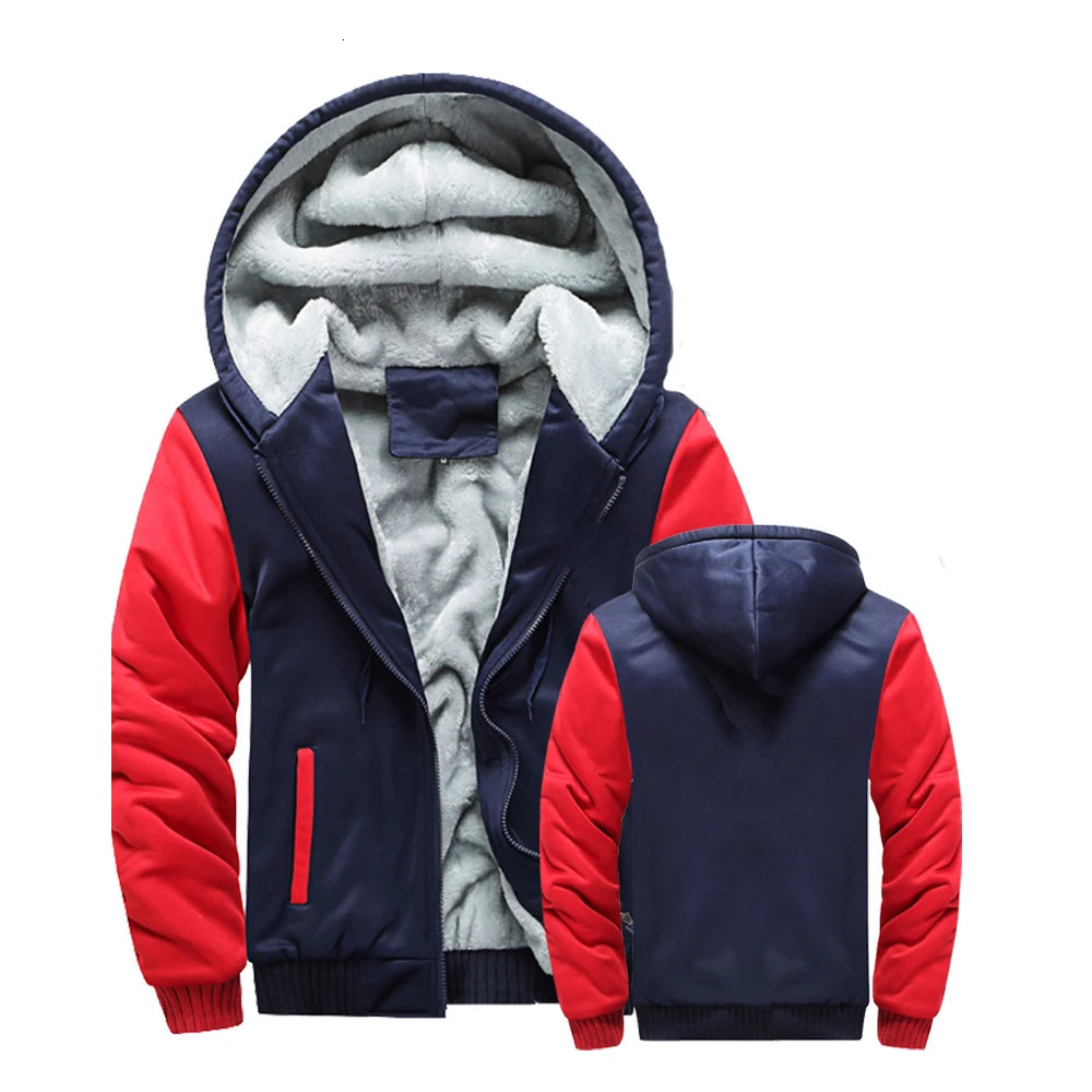 Winter Jacket Men Warm Coat Thick Fleece Male Zipper Hooded Jackets Casual Sportswear Outerwear Long Sleeves Sports Hoody 241031