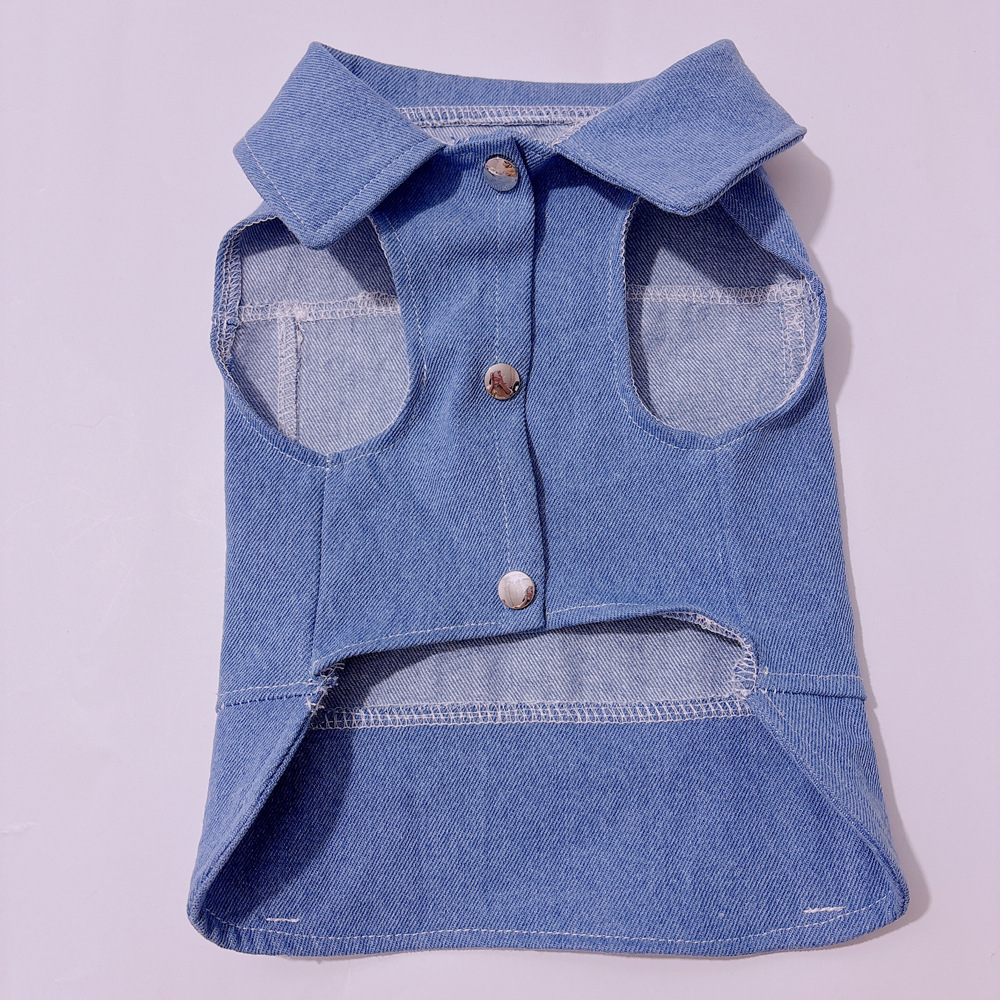 Designer Pet Pink Blue Skirt INS Classic Bears Fighter corgi Dog Cat Denim Couple Dress Vest XS-XXL